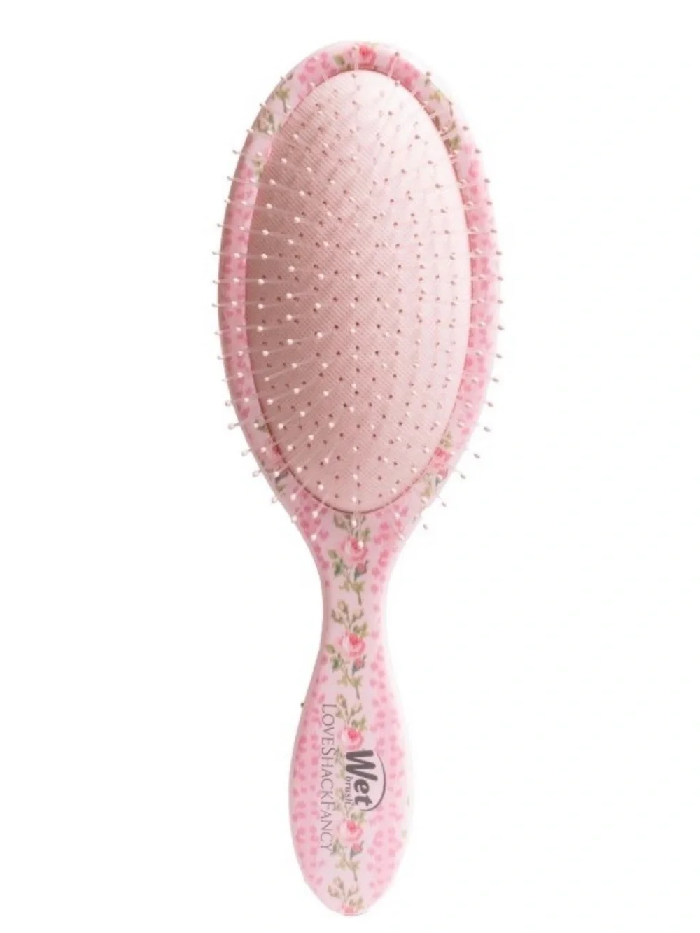 LoveShackFancy Pink Floral Paddle Detangler Brush